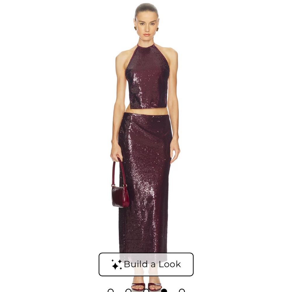 Camila Coelho Deep Red Sequin SKIRT